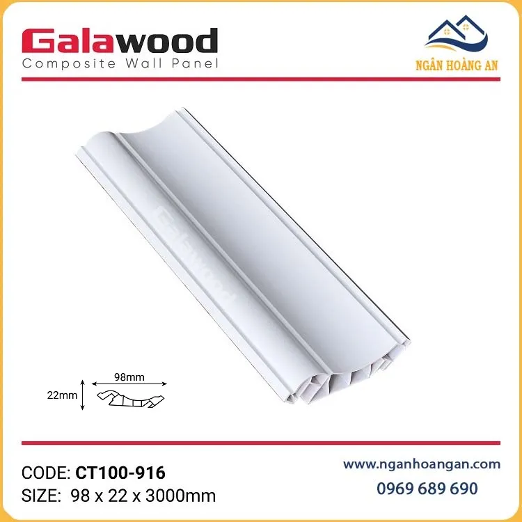 Phào Cổ Trần Nhựa Màu Trắng Trơn Galawood CT100-916