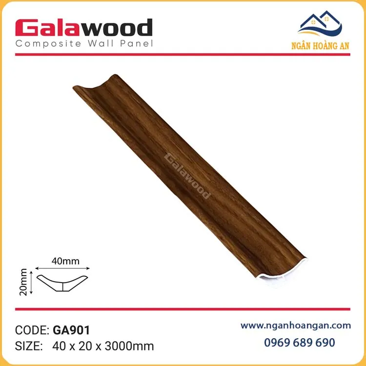 Phào Góc Âm Nhựa Giả Gỗ Galawood GA901 Phào Góc Âm Nhựa Giả Gỗ Galawood GA901