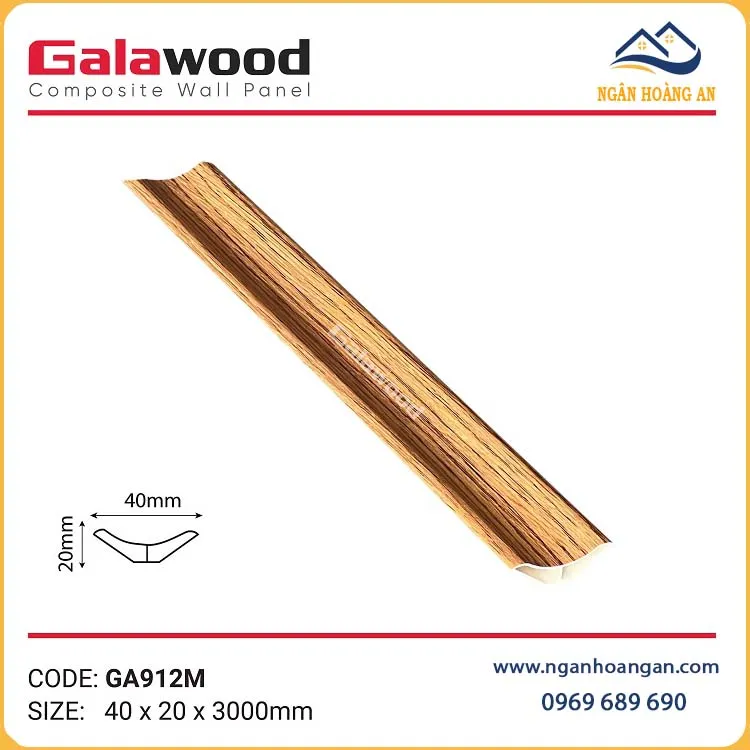 Phào Góc Âm Galawood GA912M Nhựa Giả Gỗ