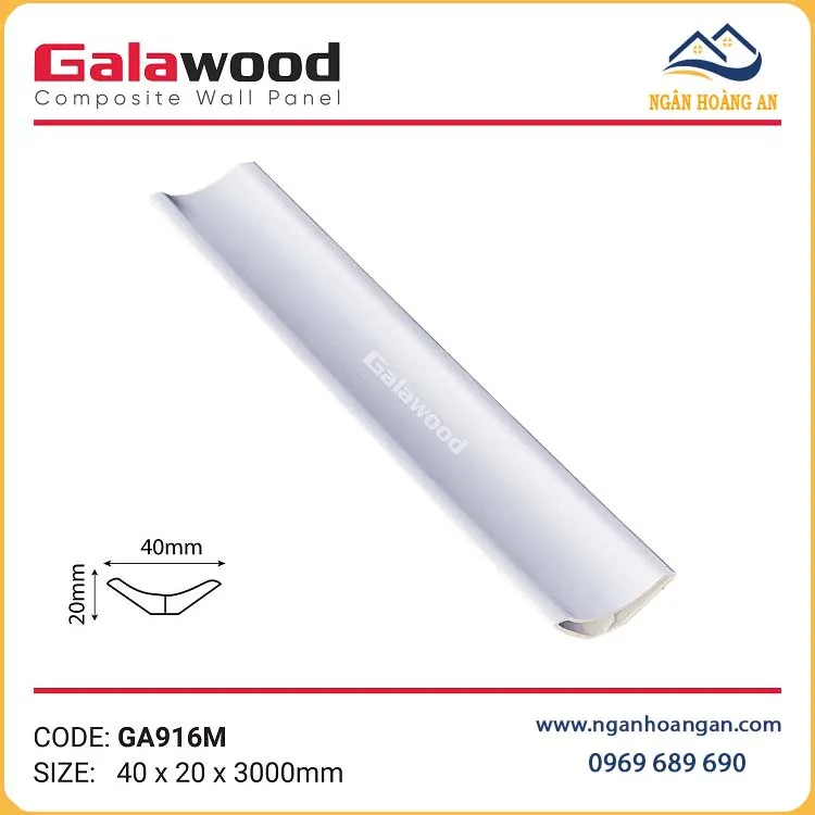 Phào Góc Âm Galawood GA916M Màu Trắng Trơn