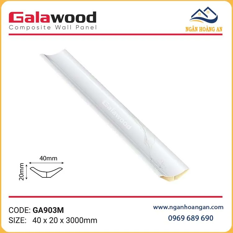 Phào Góc Âm Giả Vân Đá Galawood GA903M Trắng Vân Đá
