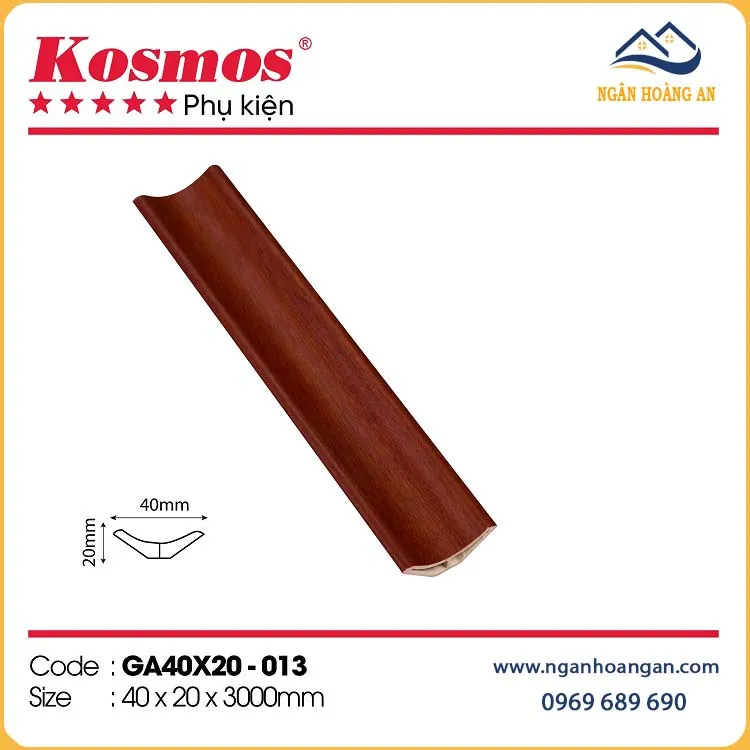 Phào Góc Âm Kosmos GA40X20-013 Nhựa Giả Gỗ Phào Góc Âm Kosmos GA40X20-013 Nhựa Giả Gỗ