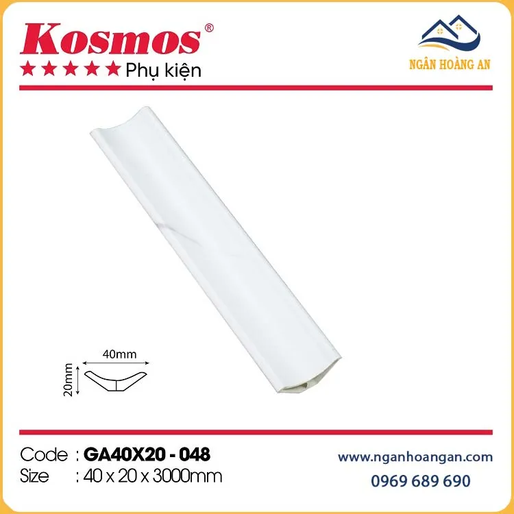 Phào Góc Âm Kosmos GA40X20-048 Màu Trắng Vân Đá