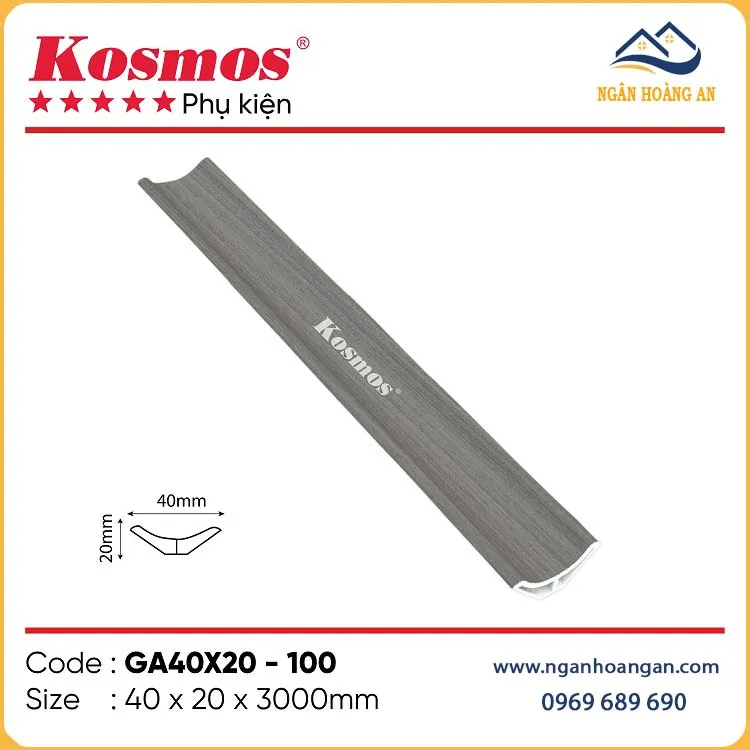 Phào Góc Âm Kosmos GA40X20-100 Giả Gỗ Màu Xám Phào Góc Âm Kosmos GA40X20-100 Giả Gỗ Màu Xám