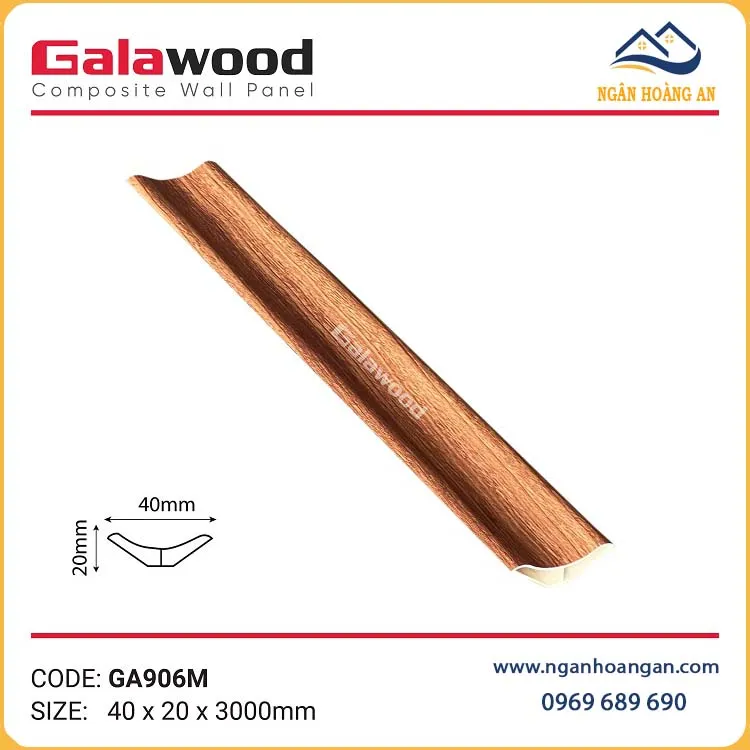 Phào Góc Âm Nhựa Giả Gỗ Galawood GA906M Phào Góc Âm Nhựa Giả Gỗ Galawood GA906M