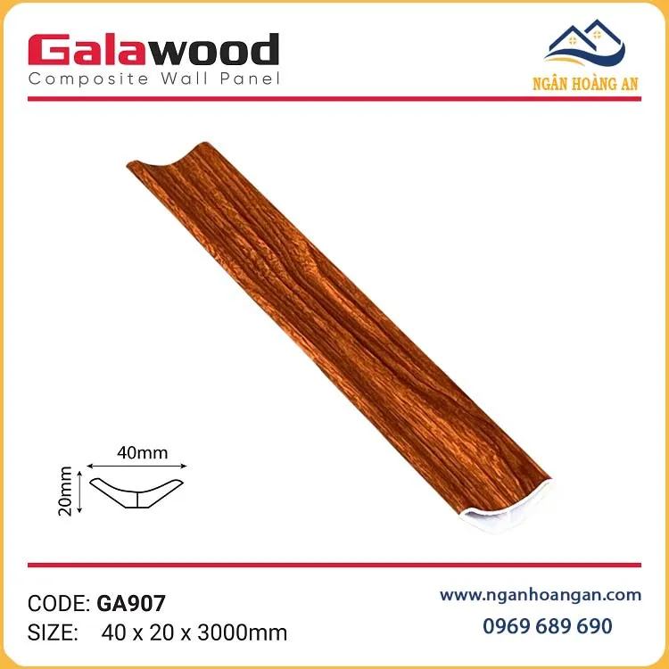Phào Góc Âm Nhựa Giả Gỗ Galawood GA907 Phào Góc Âm Nhựa Giả Gỗ Galawood GA907