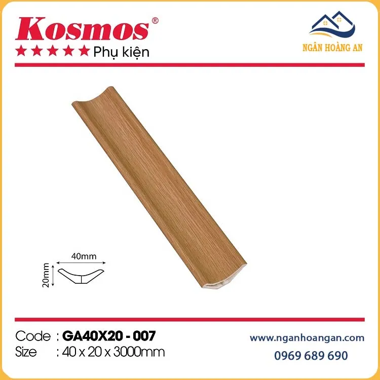 Phào Góc Âm Nhựa Giả Gỗ Kosmos GA40X20-007 Phào Góc Âm Nhựa Giả Gỗ Kosmos GA40X20-007