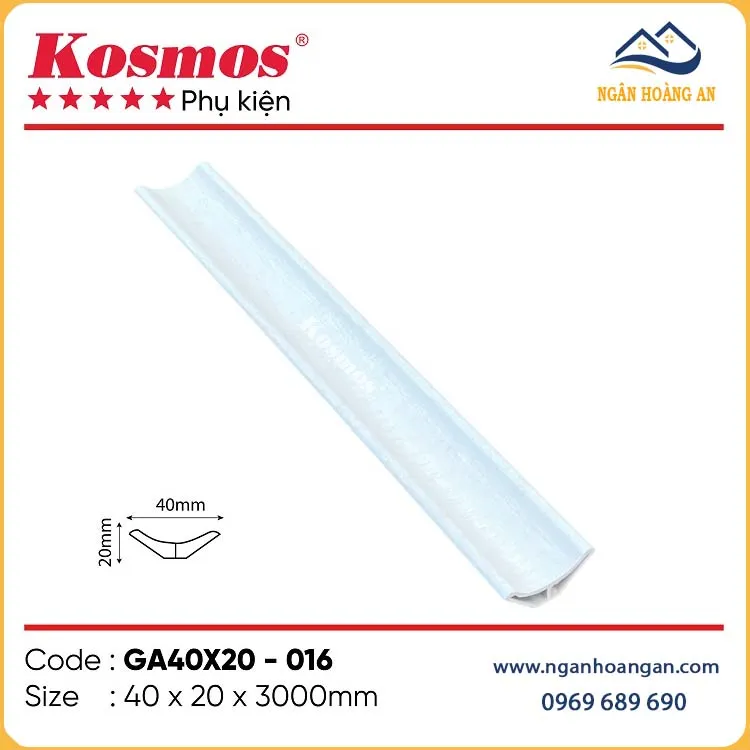 Phào Góc Âm Nhựa Màu Trắng Kosmos GA40X20-016 Phào Góc Âm Nhựa Màu Trắng Kosmos GA40X20-016