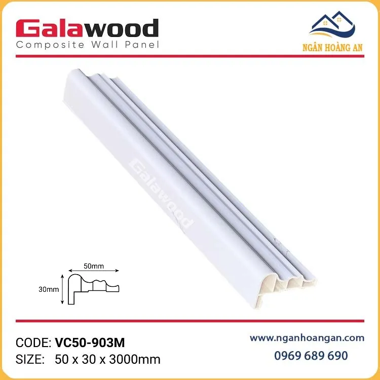 Phào Viền Cửa Trang Trí Galawood VC50-903M Vân Đá Trắng