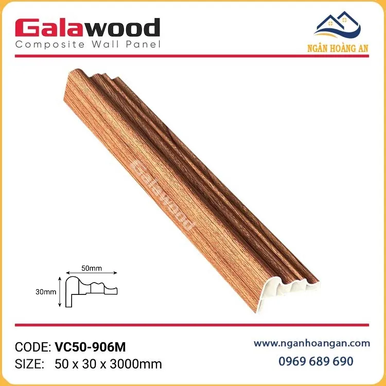 Phào Viền Cửa Trang Trí Galawood VC50-906M Giả Vân Gỗ