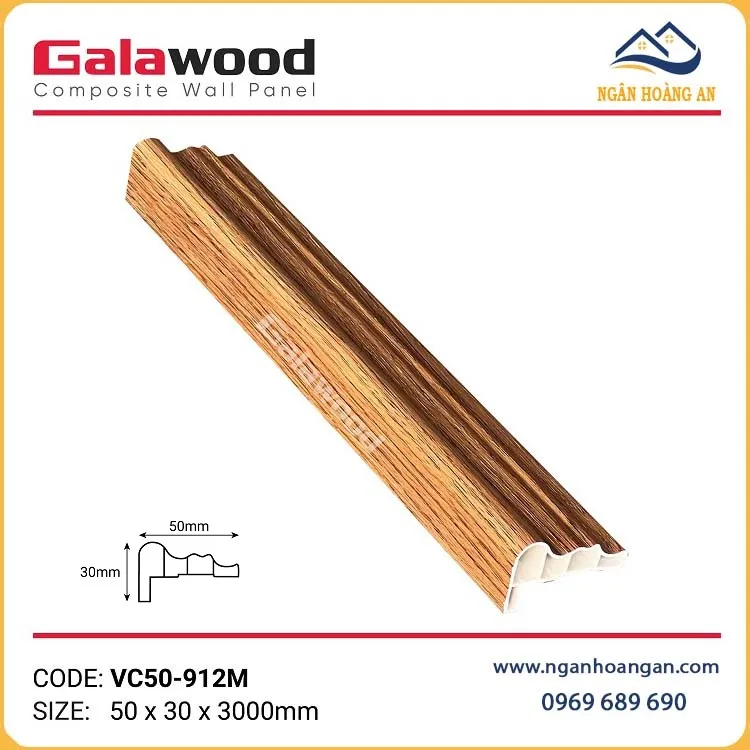 Phào Viền Cửa Trang Trí Galawood VC50-912M Giả Vân Gỗ