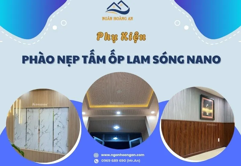 Phụ Kiện Phào Nẹp Tấm Ốp Lam Sóng Nano Nhựa Giả Gỗ
