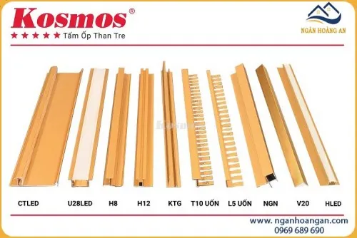 Phụ Kiện Nẹp Nhôm Tấm Ốp Than Tre Kosmos Màu Vàng 8mm