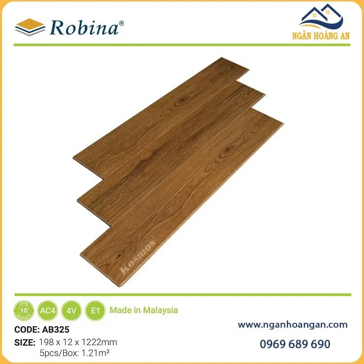 Sàn Gỗ Công Nghiệp 12mm Robina AB325