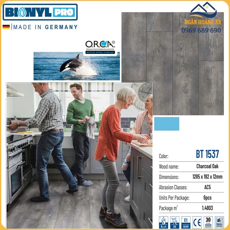 Sàn Gỗ Công Nghiệp Binyl Đức BT1537 Cốt Đen Dày 12mm Sàn Gỗ Công Nghiệp Binyl Đức BT1537 Cốt Đen Dày 12mm