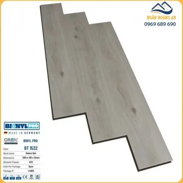 Sàn Gỗ Công Nghiệp Binyl Đức Cốt Đen BT1532 Dày 12mm