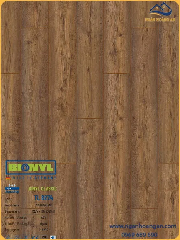 Sàn Gỗ Công Nghiệp Binyl Đức TL8274 Dày 8mm Sàn Gỗ Công Nghiệp Binyl Đức TL8274 Dày 8mm