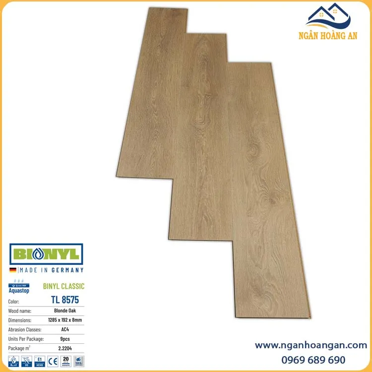 Sàn Gỗ Công Nghiệp Binyl Đức TL8575 Dày 8mm