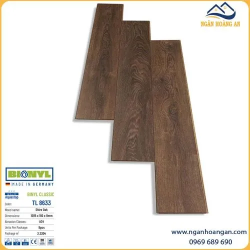Sàn Gỗ Công Nghiệp Binyl Đức TL8633 Dày 8mm
