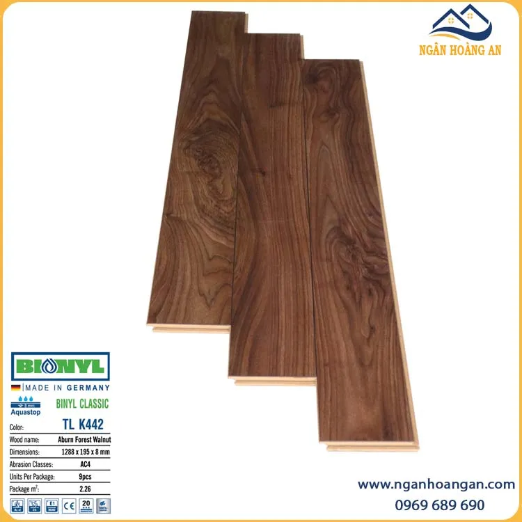 Sàn Gỗ Công Nghiệp Binyl Đức TLK442 Dày 8mm