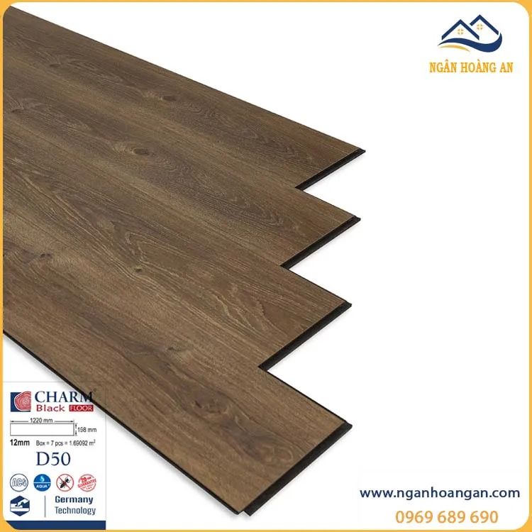 Sàn Gỗ Công Nghiệp Charmwood D50 Dày 12mm