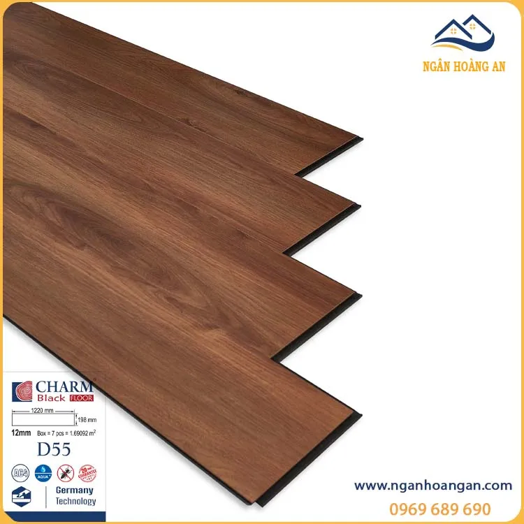 Sàn Gỗ Công Nghiệp Charmwood D55 Dày 12mm
