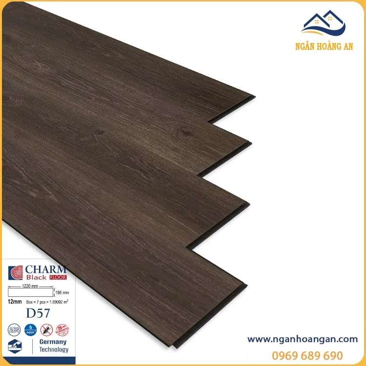 Sàn Gỗ Công Nghiệp Charmwood D57 Dày 12mm 