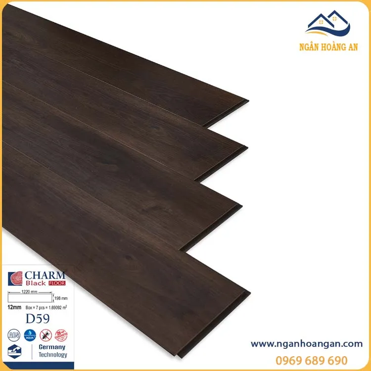 Sàn Gỗ Công Nghiệp Charmwood D59 Dày 12mm 