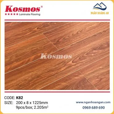 Sàn Gỗ Công Nghiệp Cốt Xanh Kosmos K82 Đế Cao Su 8mm