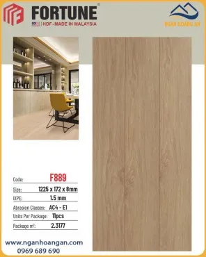 Sàn Gỗ Công Nghiệp Fortune F889 Dày 8mm
