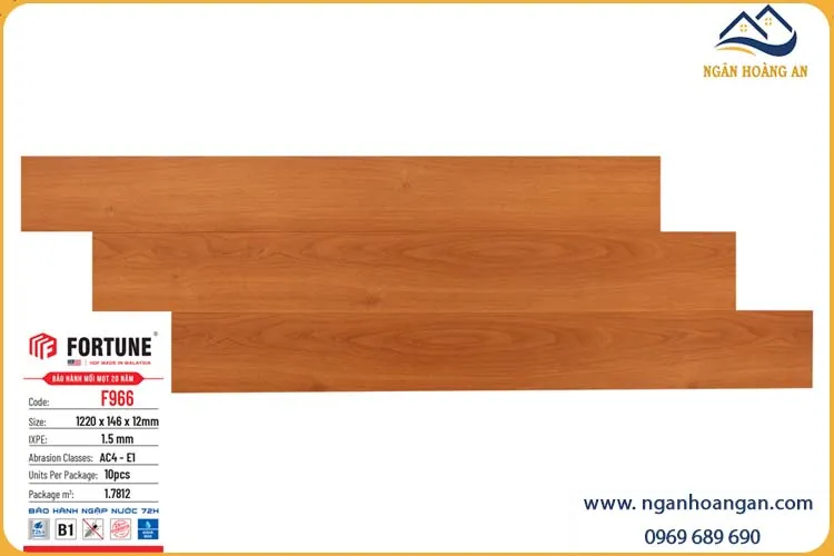 Sàn Gỗ Công Nghiệp Fortune F966 Dày 12mm 
