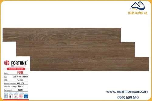 Sàn Gỗ Công Nghiệp Fortune Malaysia F968 Dày 12mm