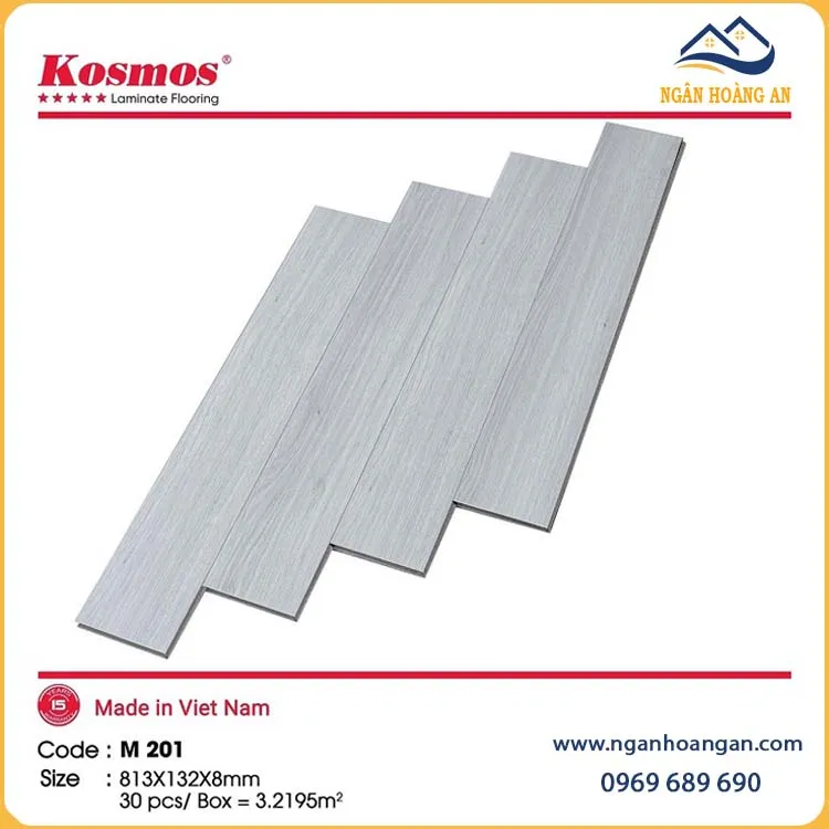 Sàn Gỗ Công Nghiệp Kosmos M201 Dày 8mm Sàn Gỗ Công Nghiệp Kosmos M201 Dày 8mm