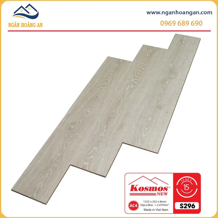 Sàn Gỗ Công Nghiệp Kosmos S296 Dày 8mm
