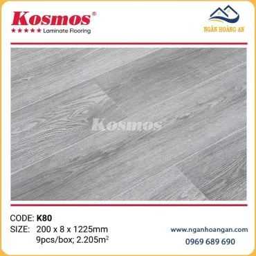 Sàn Gỗ Công Nghiệp Kosmos K80 8mm Đế Cao Su