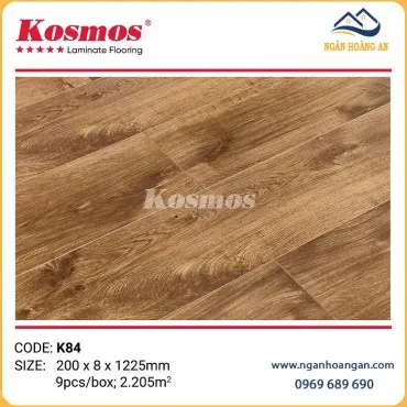 Sàn Gỗ Công Nghiệp Kosmos K84 Đế Cao Su 8mm