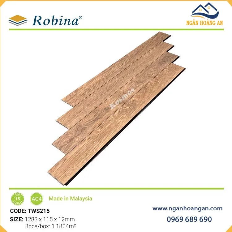 Sàn Gỗ Công Nghiệp Malaysia Robina TWS215 12mm