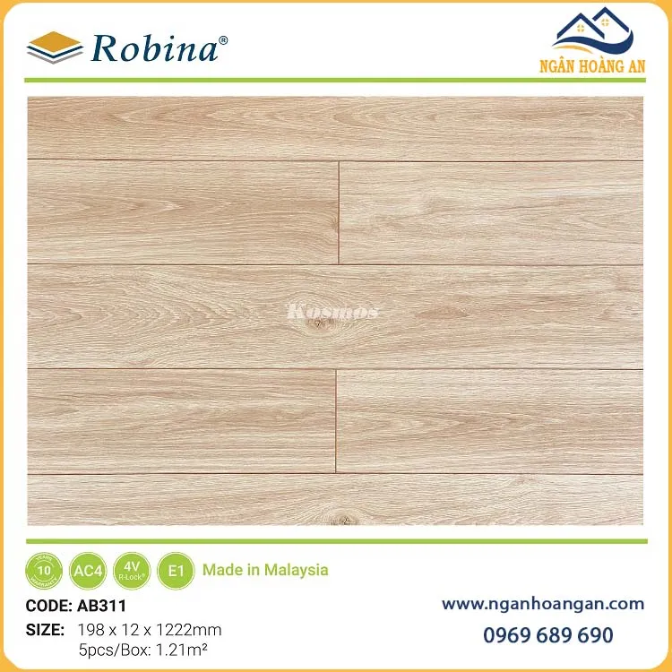Sàn Gỗ Công Nghiệp Malaysia Robina AB314 12mm Sàn Gỗ Công Nghiệp Malaysia Robina AB314 12mm