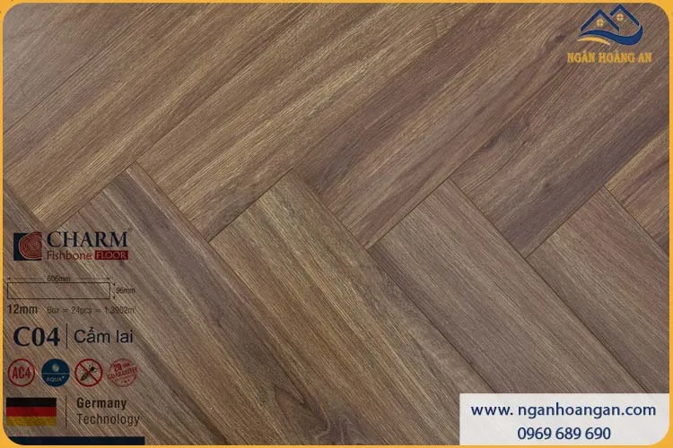 Sàn Gỗ Công Nghiệp Xương Cá Charmwood 12mm C04 Sàn Gỗ Công Nghiệp Xương Cá Charmwood 12mm C04
