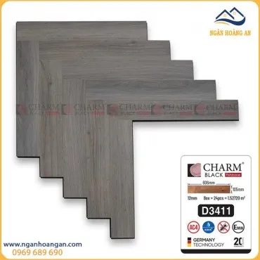 Sàn Gỗ Công Nghiệp Xương Cá Charmwood D3411 12mm