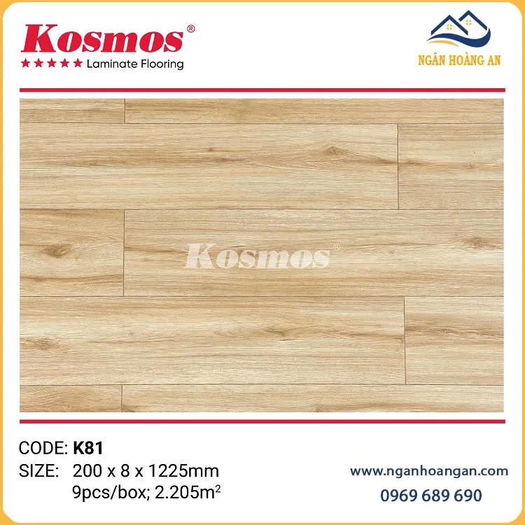 Sàn Gỗ Cốt Xanh Kosmos K81 Có Đế Cao Su 8mm Sàn Gỗ Cốt Xanh Kosmos K81 Có Đế Cao Su 8mm