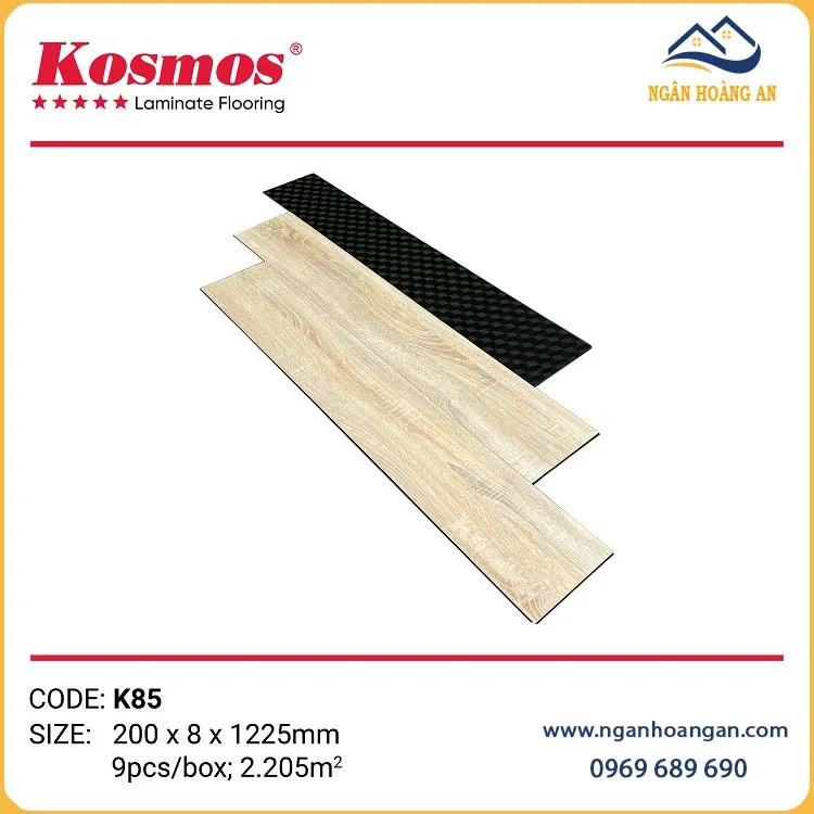 Sàn Gỗ Công Nghiệp Cốt Xanh Kosmos K85 Dày 8mm