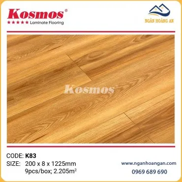 Sàn Gỗ Kosmos K83 Cốt Xanh Có Đế Cao Su 8mm
