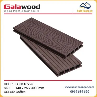 Sàn Gỗ Nhựa Ngoài Trời Galawood G3D140V25 Coffee