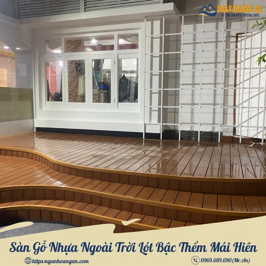 Sàn Gỗ Nhựa Ngoài Trời Lót Bậc Thềm Mái Hiên