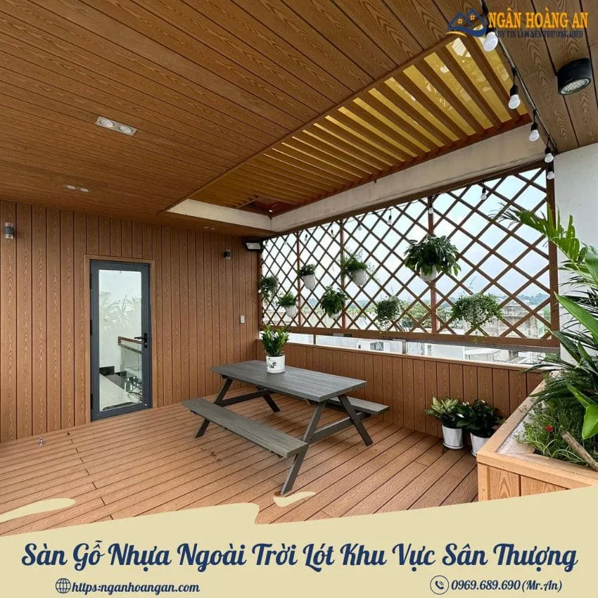 Sàn Gỗ Nhựa Ngoài Trời Lót Khu Vực Sân Thượng Sàn Gỗ Nhựa Ngoài Trời Lót Khu Vực Sân Thượng