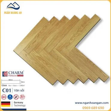 Sàn Gỗ Xương Cá Charmwood C01 Dày 12mm