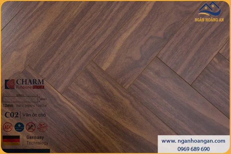 Sàn Gỗ Xương Cá Charmwood C02 12mm