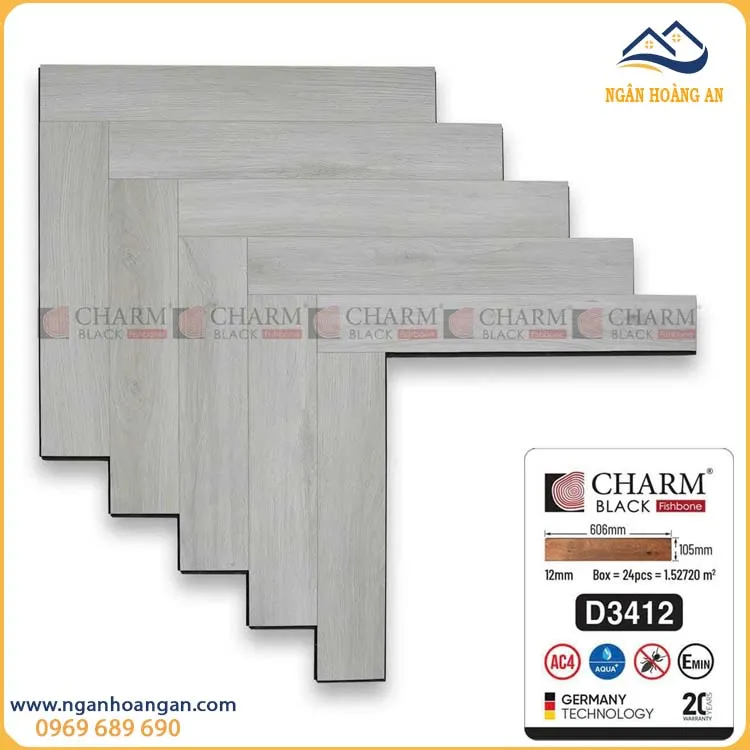 Sàn Gỗ Xương Cá Charmwood D3412 Cốt Đen 12mm Sàn Gỗ Xương Cá Charmwood D3412 Cốt Đen 12mm