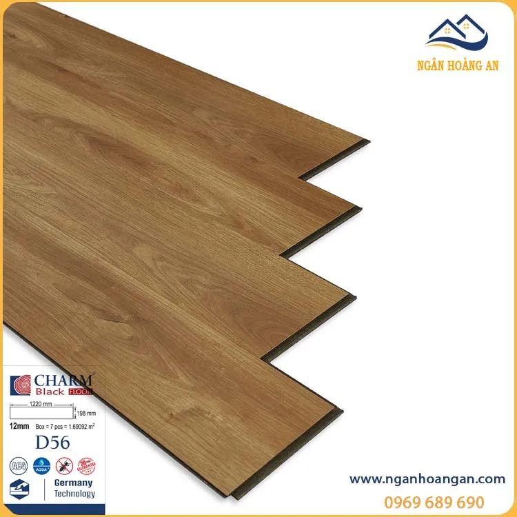 Sàn Gỗ Công Nghiệp  Charmwood D56 Dày 12mm 